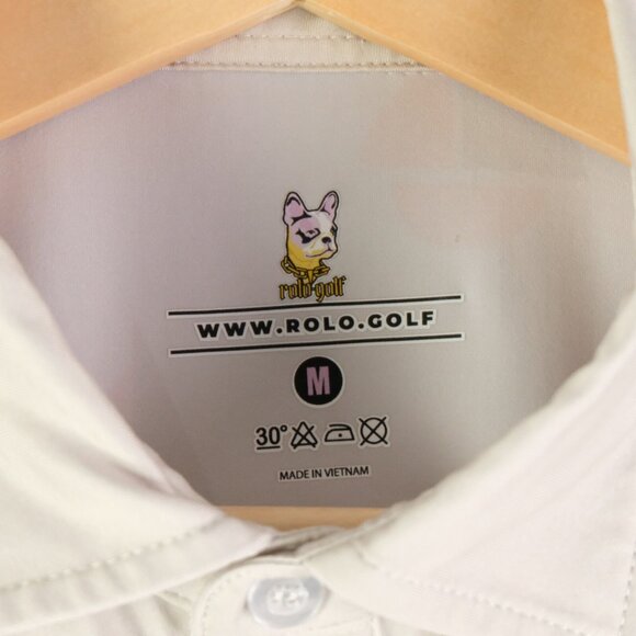 Rolo Golf Polo Mens Medium Beige Sailboat All Over Print Golf Performance - Picture 7 of 8